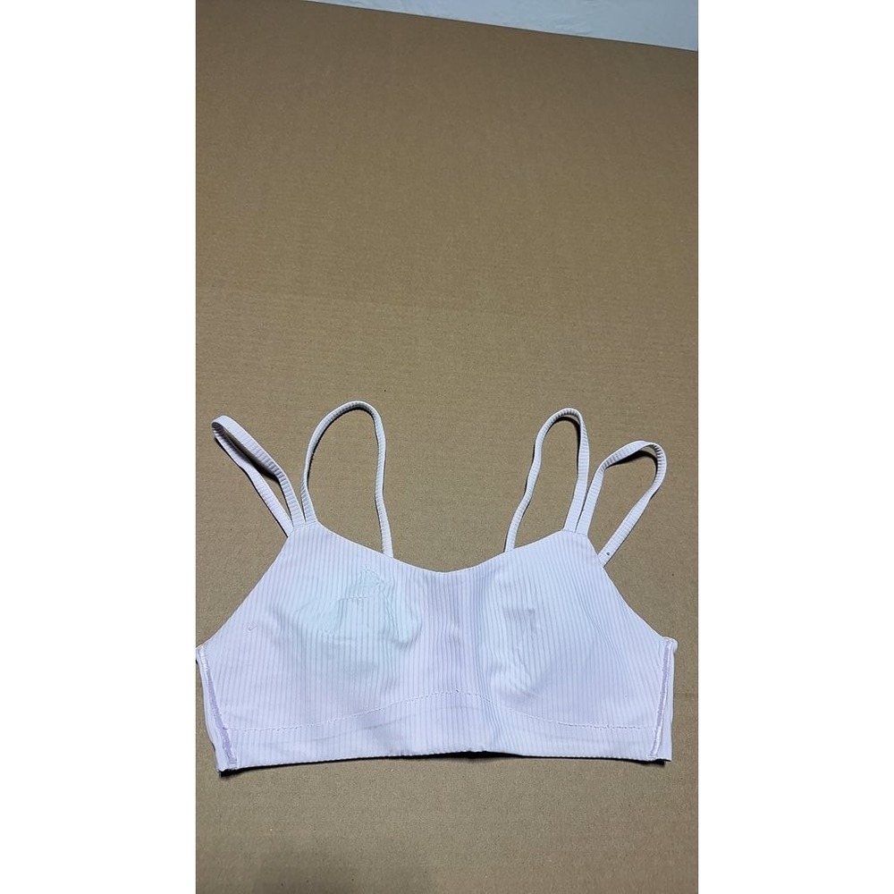 Lululemon Light Pink Ribbed Double Strap Sports Bra XS Athleisure